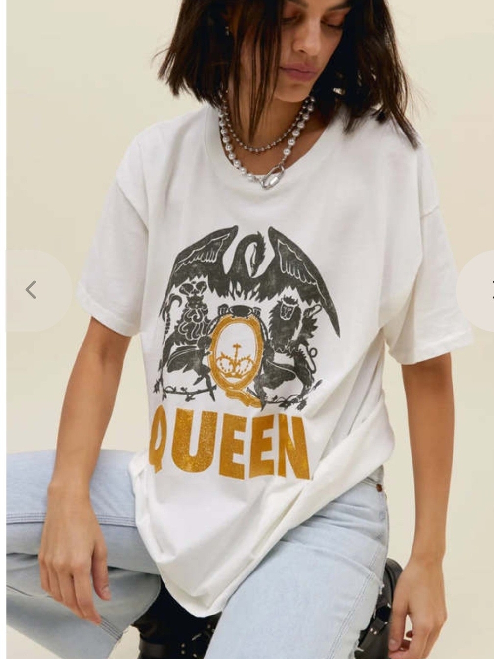 Daydreamer White Tee with Gold & Black Crest